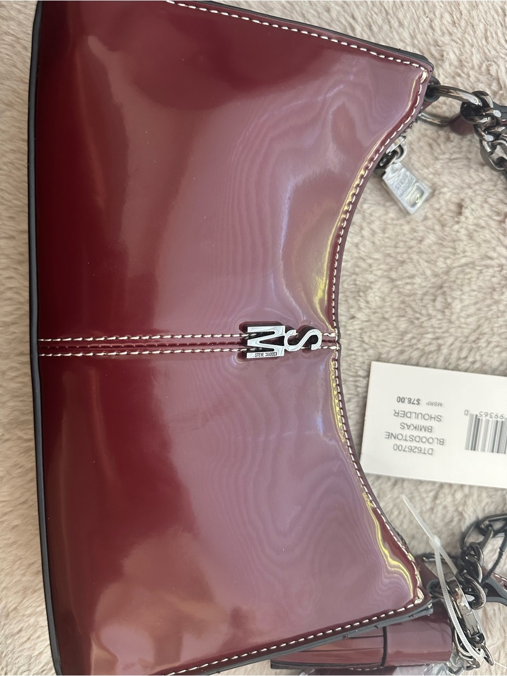 STEVE MADDEN Bmikas Glossy Bloodstone Shoulder Bag - Picture 9 of 14